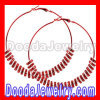 cheap Basketball Wives Red Crystal Spacer Hoop Earrings Wholesale