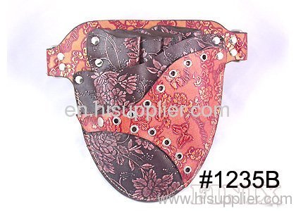 Superior Stylish Red Carved Pattern Leather Scissor Holster