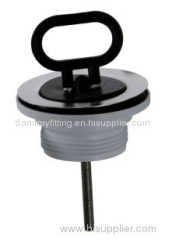 Basin sewer head with black plug