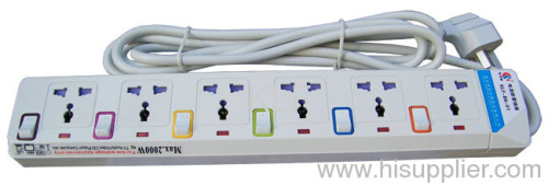 Six holes power surge protection socket