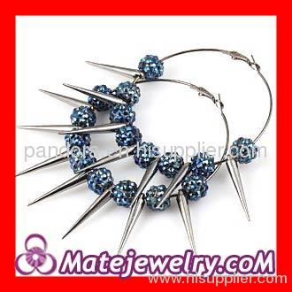 Basketball Wives Poparazzi inspired Earrings Black Crystal Studded Balls Wholesale