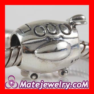 Biagi sterling silver airplane charm fit largehole jewelry bracelet