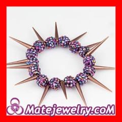 12mm Purple Resin Beads Basketball Wives Inspired Spike Bracelets Wholesale