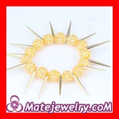 12mm Yellow beads Basketball Wives beaded Inspired Spike Bracelets Wholesale