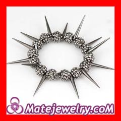 12mm Grey Resin Beads Basketball Wives Inspired Spike Bracelets Wholesale