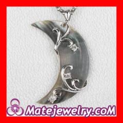 Sterling Silver moon Pendant with CZ stone Wholesale