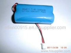 Li ion battery pack 7.4V 2200mAh