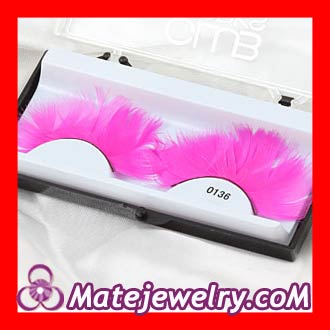 Fashion Dyed Pink Feather False Eyelash Wholesale