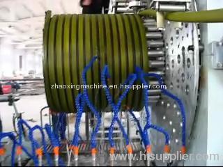 Hollow wall winded pipe making production line