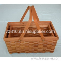 wooden shopping basket