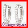 Sterling Silver Fashion CZ Huggie Hoop Earrings Cheap