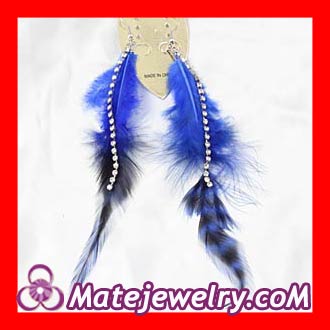 Blue Long Crystal Feather Earrings Forever 21 Wholesale