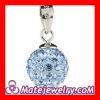 terling Silver 10mm Blue Czech Crystal Pendants Wholesale