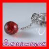 925 Sterling Silver Charm Pendant Dangle Red CZ Stone