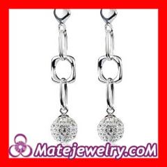10mm Czech Crystal Ball Sterling Silver Chandelier Earrings Wholesale