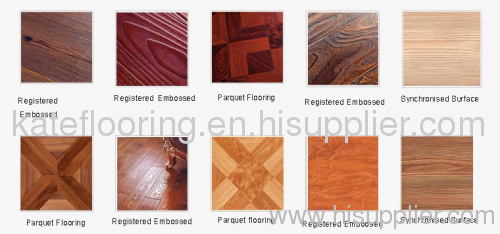 HDF 8mm laminated flooring-hand scrape surface-