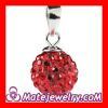 Sterling Silver 10mm Red Czech Crystal Pendants Wholesale