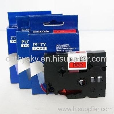Printer ribbons 9mm Black on Red label Tape- PT-S421