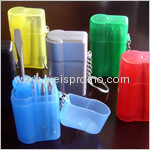 Promotion plastic handle mini tool kit with keychain