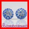 Sterling Silver Fashion Blue Swarovski crystal Stud Earrings