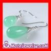 925 Sterling Silver Charm Earring Dangle Green Jade Stone