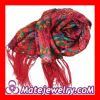 Long Oblong Red Fringed Silk Shawl 170×50cm Silk Scarf Painting Wholesale