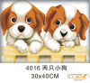 Two puppies-30*40cm abstract lovely animal oil painting for kids' gift