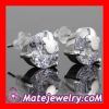 Sterling Silver Mickey Head CZ Stud Earrings