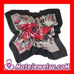 Floral Large Square Silk Scarves for Women 105×105cm Hand Painted Silk Scarf