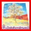 Pure Silk Scarves 65×65cm Van Gogh's Peach Tree in Bloom Medium Square Silk Scarf Shawls