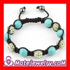 Fashion TresorBeads bracelets with turquoise and Green crystal disco ball beads