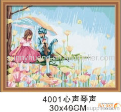 Hot design kids cartoon diy oil painting by numbers kits for kids' art gift 30*40cm