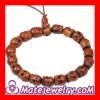 10×8mm Skull Head Peach Wooden Beads Buddhist Prayer Bracelet Wrist Mala