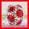 12mm Alloy Red Crystal Ball Beads For Basketball Wives Hoop Earrings