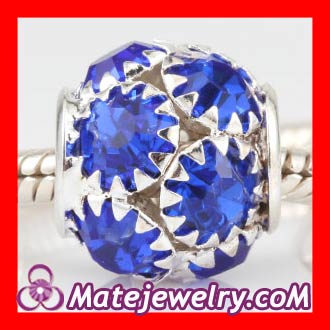 12mm Alloy Blue Crystal Ball Beads For Basketball Wives Hoop Earrings