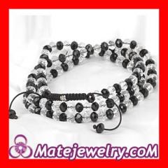 Cheap Long White-Black Nialaya Faceted Crystal Glass Beads Unisex Necklace Wholesale