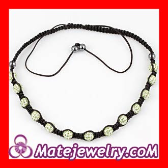 Nialaya handmade necklace with green Crystal alloy beads and Hematite beads