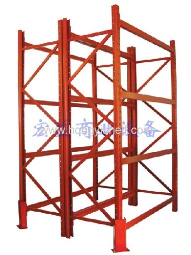 Various color heavy warehouse shelf