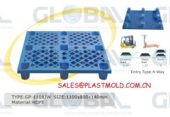 Single faced grid top plastic pallets/paletas de plastico