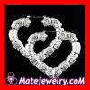 65×60mm Platinum Plated Basketball Wives Bamboo Heart Hoop Earrings Wholesale