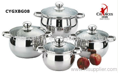 8Pcs Stainless Steel Casserole Set&Soup- pot