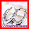 75×50mm Basketball Wives Bamboo Hoop Earrings Crystal Wholesale