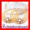 100mm Gold Basketball Wives Pearl Bamboo Earrings Wholesale