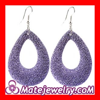 Cheap Basketball Wives Inspired Bamboo Purple Crystal Earrings