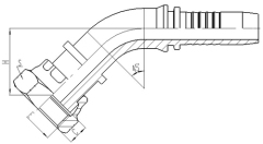 45° ORFS FEMALE FLAT SEAL