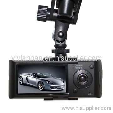 Car black box with Dual cameras,dual lens with GPS, File protect function ,X3000