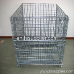 Galvanized Wire Mesh Container/Tote box /Foldable Wire Mesh Basket