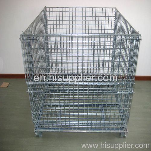 Galvanized Wire Mesh Container/Tote box /Foldable Wire Mesh Basket