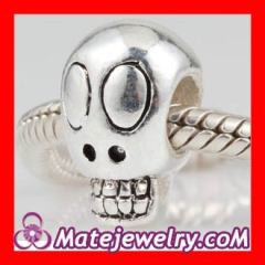 Wholesale silver plated skull beads charms