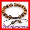 Nialaya style shamballa Bracelet Tiger Eye Beads and Sterling Silver Beads